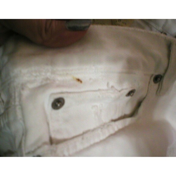 New NWT Womens 28 Designer Helmut Lang Italy Jeans White Skinny Destroyed Ripped - Picture 11 of 12